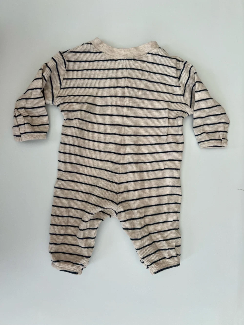 stripe waffle romper